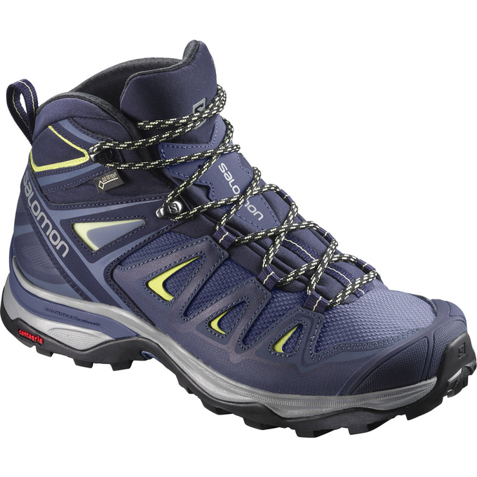 Chaussures De Randonnée Salomon Femme Bleu Foncé - Salomon X ULTRA 3 WIDE MID GTX® W - France (4528-